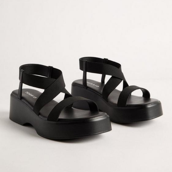 NWOT Torrid Strappy Flatform shoes sz. 6.5w - Picture 1 of 5